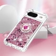 thumbnail image 4 of for Google Pixel 8 Luxury Glitter Case for Women Girls, Sparkle Flowing Clear Quicksand Soft TPU Liquid Case Cover with Bling Diamond Ring for Pixel 8 -Rose Gold, 4 of 7
