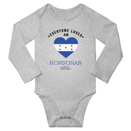 

Everyone Loves An Honduran Girl Baby Long Slevve Bodysuit Romper (Gray 18-24 Months)