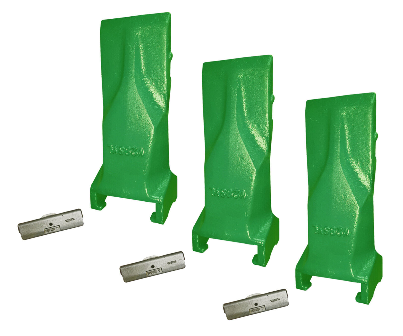 3 Excavator, Loader Bucket Teeth & Pins, fits Esco Super V 29 Series