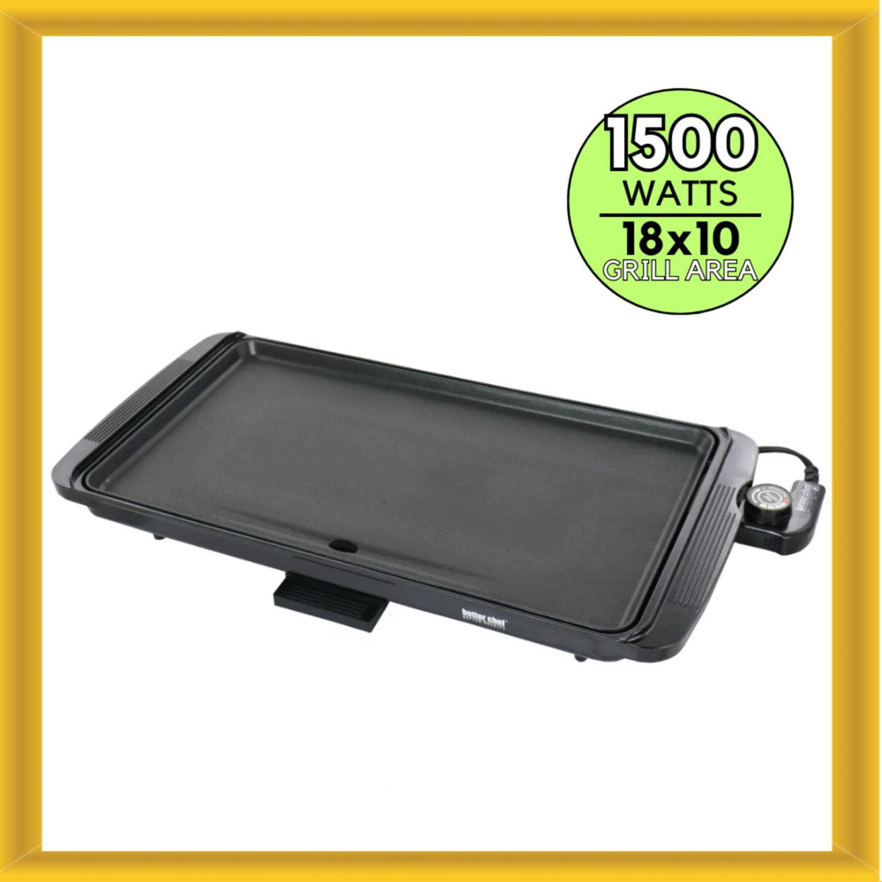 Better Chef Family Size 18 in Electric Griddle - Non-Stick, Variable Temperature Control