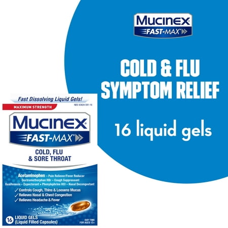 UPC 363824586168 product image for Maximum Strength Mucinex Fast-Max Cold  Flu  & Sore Throat Liquid Gels  16ct  Co | upcitemdb.com