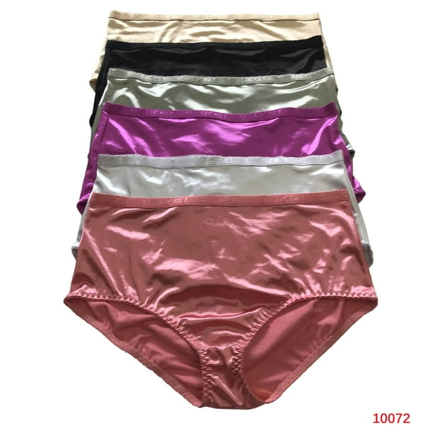 Viola S Secret Women Satin High Waist Brief 6 Pack Of Plus Size Plain Satin Underwear Size