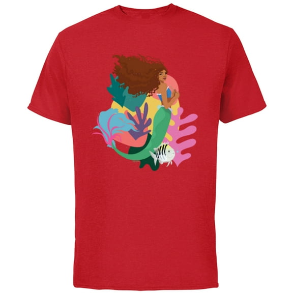 Disney The Little Mermaid Ariel and Flounder Find - Short Sleeve Cotton T-Shirt for Adults - Customized-Red