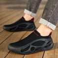 thumbnail image 6 of Breathable Slip-On Casual Sneakers for Men & Women - Lightweight Comfortable Walking Shoes with TPR Sole, EVA Cushion & Ventilated Mesh Design - All-Season Gym, Running, Daily Wear (Black/Red), Sleek, 6 of 9
