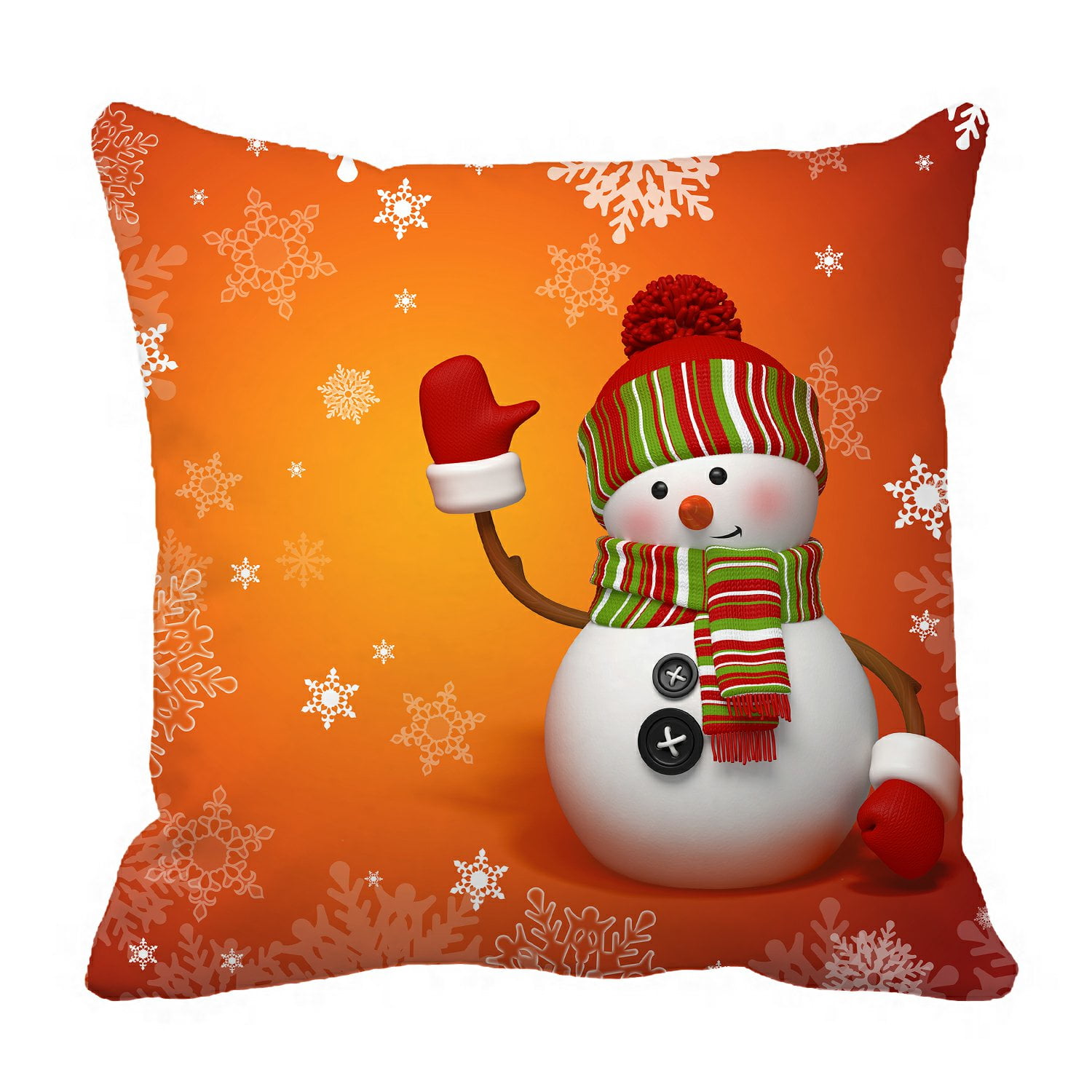 PHFZK Snowflake Pillow Case, Christmas Snowman Saying Hello Pillowcase
