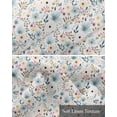 thumbnail image 6 of Pastoral Botanical Linen Curtain Valance for Bedroom/Bathroom/Kitchen/Office/Living/Dining Room Window,Watercolor Teal Yellow Spring Floral Rod Pocket Topper Decorative Cafe Drapes Panel 54"x18", 6 of 6