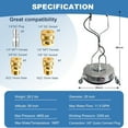 thumbnail image 5 of 20" Pressure Washer Surface Cleaner with Dual Handles - Stainless Steel, 4-Wheel Design for Driveways, Sidewalks, Curbs, Decks & Patios - 4600 PSI Pressure Washer Accessory, 5 of 8