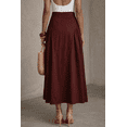thumbnail image 2 of Moomaya Women’s 100% Cotton Midi Skirt | High Waist Panelled A-Line Flared Skirt with Side Gathers | Soft Breathable Summer Casual Wear, 2 of 6