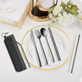 thumbnail image 6 of 7-Piece Portable Stainless Steel Cutlery Set Knife Fork Spoon Chopsticks & Straws with Case Outdoor Camping Travel & Picnic Utensils, 6 of 6