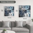 thumbnail image 5 of Blue Grey Wooden Wall Clock Silent Non Ticking, Abstract Art Oil Painting Modern Geometric Square Wall Clocks Battery Operated, Decor Clock for Home Office, Living Room, Kitchen, 12 Inch, 5 of 9