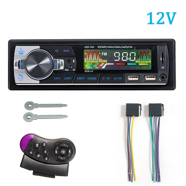 SINOVCLE Car Radio Audio 1din Bluetooth Stereo MP3 Player FM Receptor 60Wx4 con control remoto AUX / USB / TF Card In Dash Kit Tan Jianjun unisex