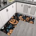 thumbnail image 2 of Halloween Pumpkins Skulls Bats and Eyeballs Kitchen Rugs Sets Of 2,Anti Fatigue Kitchen Mat Rugs Non Slip Washable,Decorative Kitchen Floor Mats for Kitchen,Sink,Laundry,17"x30"+17"x47", 2 of 7