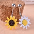 thumbnail image 1 of Hot6sl Ofertas y Liquidaciones Piercing para Ombligo de Acero con Forma de Flor de Girasol, 1 of 1