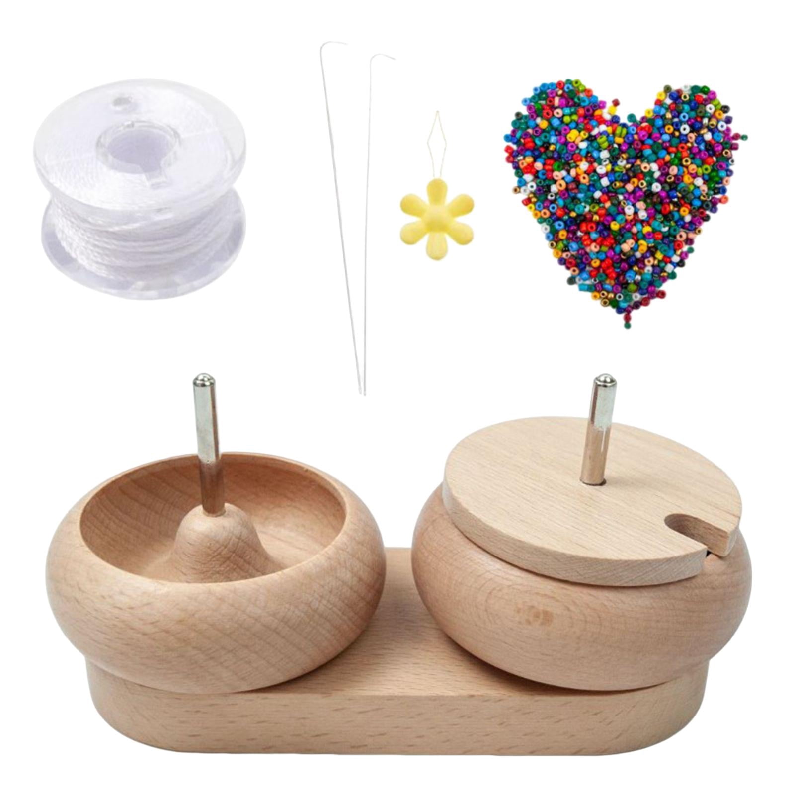 Milageto Dual Bowl Bead Spiner, DIY Jewelry Tool Bead Bowl Loader Charms Crafts Bead Loom