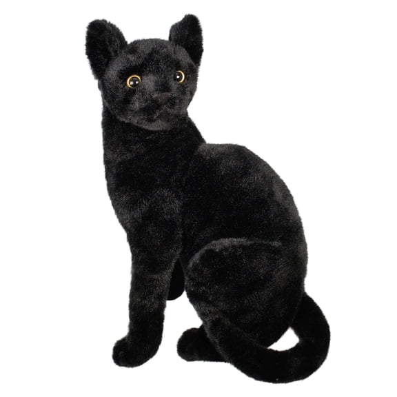 Halloween Black Cat Stuffed Animal Plush Realistic Cat Stuffed Animal Soft Cute Kitten Plushies Pillow Toy Gifts for Birthday Party Favors Home Decor Supplies