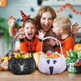 thumbnail image 4 of Trick Or Treats Bags Reusable Kids Baskets, Large Capacity Spider Web Pattern Led Light Up Candy Storage Bag For Party Festival Gift Giving, 4 of 4