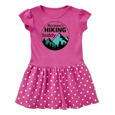 

Inktastic Meemaw s Hiking Buddy with Mountains and Trees Gift Toddler Girl Dress