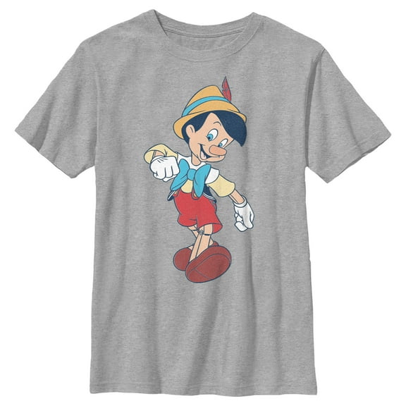 Boy's Pinocchio Real Boy Strut  Graphic Tee Athletic Heather Large