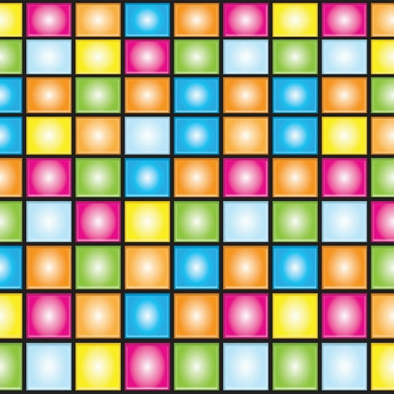 Party Central Pack of 6 Multi-Color Rainbow Checkered Disco Wall Decor 30'