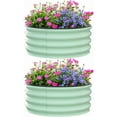 thumbnail image 1 of 2-Pack 2x2x1FT Round Galvanized Raised Garden Beds – Bottomless Metal Planter Boxes for Vegetables, Flowers & Herbs, Weather-Resistant, Rust-Resistant, Easy Assembly – Olive Green, 1 of 8