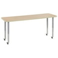 thumbnail image 1 of ECR4Kids 24in x 72in Rectangle Everyday T-Mold Adjustable Activity Table Maple/Maple/Silver - Super Leg, 1 of 2