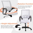 thumbnail image 3 of YRLLENSDAN Conference Room Chairs Mesh Office Chair with Wheels Rolling Desk Chair with Arms Mesh Computer Chair for 250lb Adults Study Chair Adjustable Height 2 Pack,White, 3 of 7
