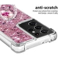 thumbnail image 4 of Samsung Galaxy S21 Ultra 5G 6.8" Case,Creativity Clear Quicksand Glitter Flowing Liquid Floating Soft TPU Case w/Stand Bling Diamond Sparkle Phone Cover for Galaxy S21 Ultra  Rose Gold, 4 of 14
