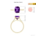 thumbnail image 4 of ANGARA Natural Prong-Set Cushion 2.7 ct Amethyst Solitaire Ring in 14K Yellow Gold for Women (Size-10x8mm) | February Birthstone, Birthday, Anniversary, Jewelry Gift for Women | Natural Amethyst Ring, 4 of 8