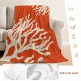 thumbnail image 5 of Coral Orange Blanket Soft Cozy Warm Throw Blanket for Couch, Plush Fuzzy Flannel Fleece Blankets for Sofa, Coastal White Ocean Marine Nautical Beach Bed Blankets Lightweight Gifts for Women, 30"x40", 5 of 9