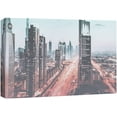 thumbnail image 3 of PixonSign Canvas Print Wall Art Vintage Film-Grain Techno City Architecture & Maps Cities Photography Realism Chic Scenic Colorful Blue Neon for Living Room, Bedroom, Office - 12"x18", 3 of 5