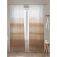 thumbnail image 5 of Brown White Gradient Sheer Curtains 96 Inch Long 2 Panels, Abstract Ombre Texture Modern Art Light Filtering Rod Pocket Semi Sheer Curtains, Sheer Voile Drapes for Living Room Bedroom, 52"x96", 5 of 5