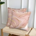 thumbnail image 2 of Pink and Gold Marble Throw Pillow Covers 18"x18" Set of 2, Abstract Art Modern Decorative Pillows Case Outdoor Cushion Covers for Couch Sofa Bed Home Decor, 2 of 6