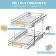 Space Saver Silver Metal PullOut Organizer for Kitchen Wooden Handle