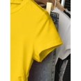 thumbnail image 3 of Womens Yellow Crew Neck Short Sleeve T-Shirt With Ruched Side Detail, 3 of 7