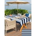 thumbnail image 6 of 60x84 Inch Outdoor Tablecloth with Umbrella Hole Zipper Rectangle Blue Navy Striped Rectangular Tablecloths Outside Waterproof Modern Ombre Abstract Lines Pattern Patio Table Cover for Picnic Party, 6 of 8