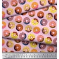 thumbnail image 2 of Soimoi Modal Satin Fabric Donuts Food Printed Fabric 1 Yard 42 Inch Wide, 2 of 5