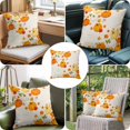 thumbnail image 4 of Throw Pillow Covers, Orange Thanksgiving 16x16 Pillow Covers for Couch/Sofa/Bed, Fall Maple Leaves Berries Khaki Decorative Square Linen Cushion Pillowcase for Home Decor, 4 of 9