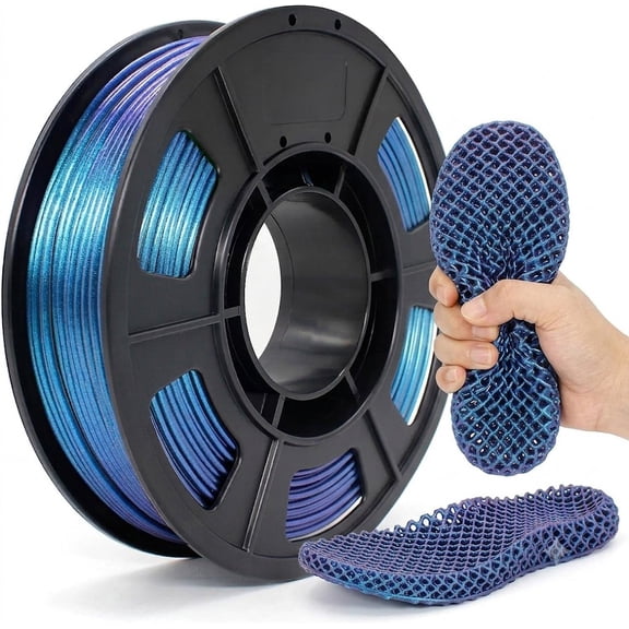Chameleon Blue 95A 42D TPU 3D Printer Filament, 250g Spool, 1.75mm, for FDM 3D Printers