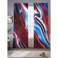 thumbnail image 2 of Red Blue Marble Sheer Curtains 108 Inch Length 2 Panels for Living Room, Modern Abstract Art Fluid Marble Voile Kitchen Curtain Set, Luxury Privacy Drapes Window Treatment for Bedroom, 2 of 7