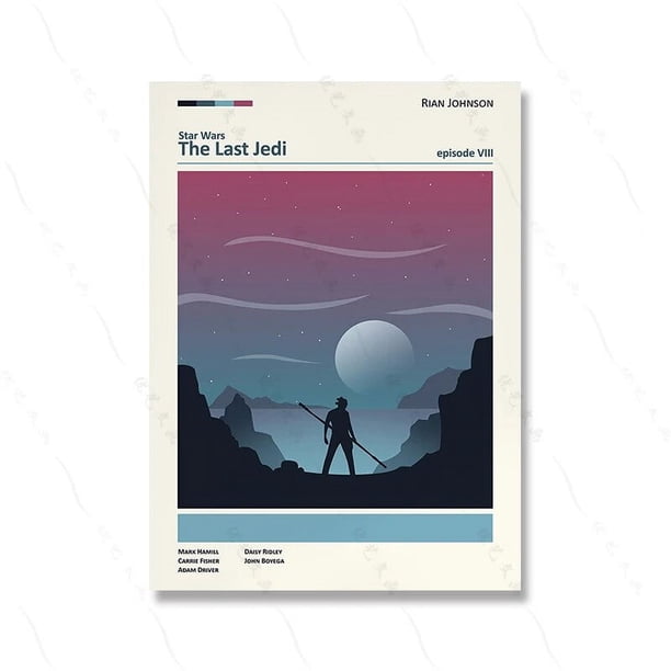 Pintura en lienzo de paisaje abstracto de estrella y planeta Retro, póster de película minimalista de Wars, impresión de cueva, pintura moderna con láser, decoración del hogar para habitación