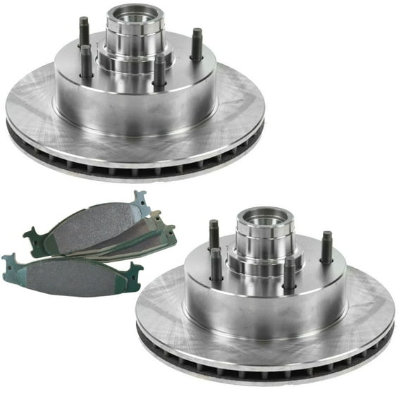 TRQ Front Brake Pad & Rotor Kit Brake Pads Brake Rotor Ceramic Fits Select 2003 Ford E-150 E-150 Club Wagon 1994-2002 E-150 Econoline E-150 Econoline Club Wagon