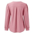 thumbnail image 5 of Women's Long Sleeve T Shirts Novelty Trendy Solid Color V-Neck Pullover Tunic Blouses Relaxed Fit Casual Workout Basic Tunics, 5 of 6
