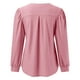 thumbnail image 5 of Top de manga larga con cuello en V y tejido jacquard para mujer - Camiseta holgada de color liso, 5 of 6