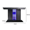 thumbnail image 4 of Benjara Wooden Dining Table with Pedestal Base Legs and LED Light, Black, 4 of 6