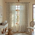 thumbnail image 2 of Vireellx Leaves Curtains for Living Room 84 Inch Length 2 Panels Set Semi Sheer Boho Drapes Green Farmhouse Tassel Rod Pocket Window Curtain Panels Bedroom Rustic Country Botanical Window Treatment, 2 of 7