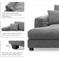 thumbnail image 6 of Tabaray 134" Oversized Cloud Couch Sectional Sofa with USB Ports & Cup Holders, Modern Modular L Shaped Sofa 3 Seater Deep Couches w 50" Wide Chaise for Living Room Apartment Office Corduroy (Grey), 6 of 8