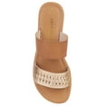 thumbnail image 6 of Melrose Ave Women's Faux Leather Two Strap Flat Slide Sandals, 6 of 6