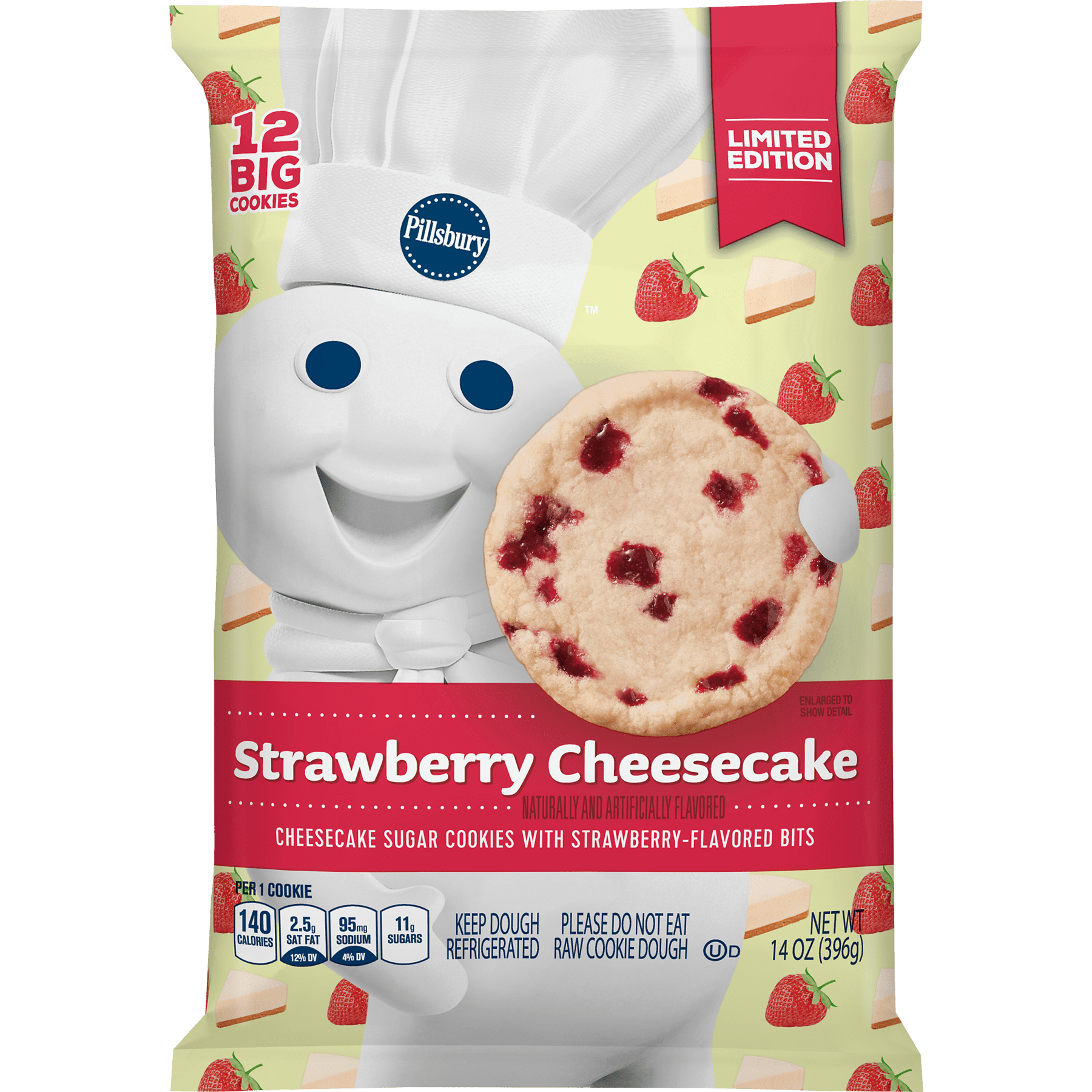 Pillsbury Ready To Bake Strawberry Cheesecake Cookies 12 Count Walmart Com Walmart Com