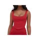 thumbnail image 1 of Camiseta sin mangas corta con corsé con escote redondo y dobladillo asimétrico para mujer XBTCLXEBCO Rojo, Grande, 1 of 5