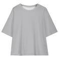 thumbnail image 4 of ZACPNCV Girls Short Sleeve T Shirt with Biker Shorts Set Solid Color 2 Piece Summer Outfits Gray 6-7 Years, 4 of 8